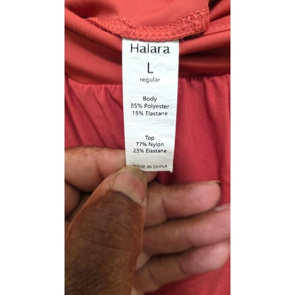 Halara High-Waisted Hiking Camping Coral Red Crop Pants Crossover Waistband & Si - Picture 8 of 8